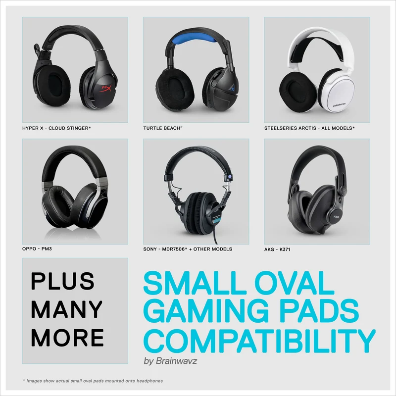 Coussinets de casque de jeu améliorés - Petit ovale - Micro suède avec gel de refroidissement et mousse à mémoire de forme pour Steelseries, Hyperx, Sony MDR-7506, AKG, Turtlebeach, Sennheiser et plus (Micro suède)