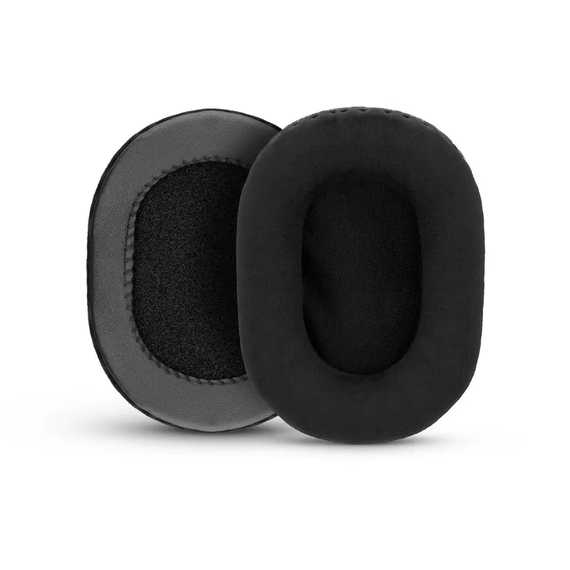 Coussinets de casque de jeu améliorés - Petit ovale - Micro suède avec gel de refroidissement et mousse à mémoire de forme pour Steelseries, Hyperx, Sony MDR-7506, AKG, Turtlebeach, Sennheiser et plus (Micro suède)