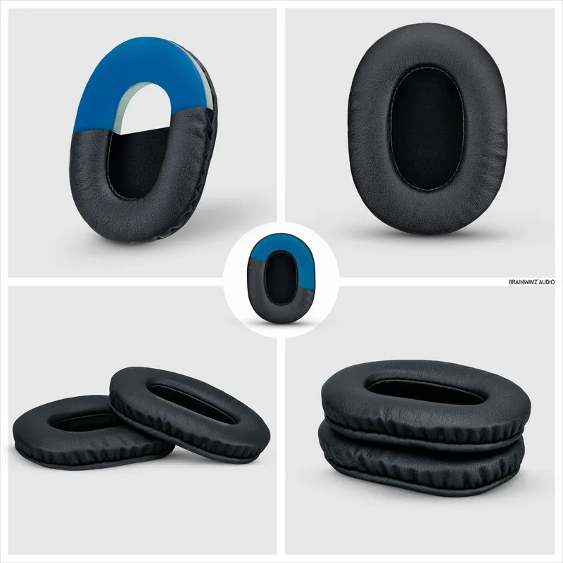 Coussinets de casque de jeu améliorés - Petit ovale - Cuir PU avec gel de refroidissement et mousse à mémoire de forme pour Steelseries, Hyperx, Sony MDR-7506, AKG, Turtlebeach, Sennheiser et plus