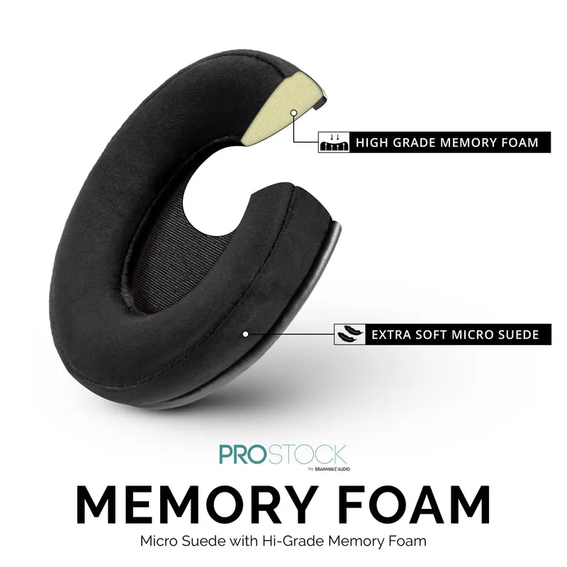 ProStock ATH M50X & M Series Coussinets de rechange - Forme personnalisée avec mousse à mémoire de forme - Micro suède