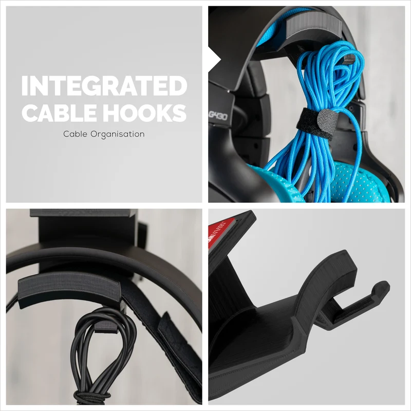 Ultra-T - Support de suspension pour casque double sous le bureau