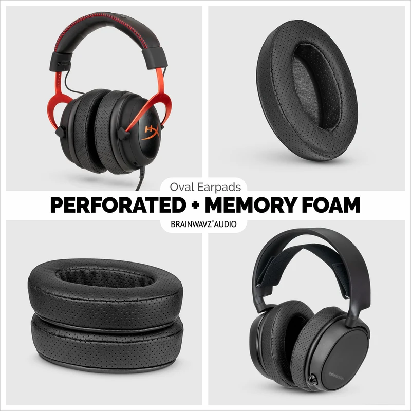 Coussinets d'oreille en mousse à mémoire de forme pour casque - ovales - perforés
