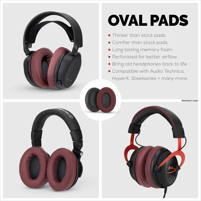 Coussinets d'oreille en mousse à mémoire de forme pour casque - ovales - perforés