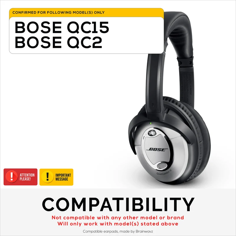 Oreillettes de remplacement BOSE QC15 - Fabriquées avec des matériaux de qualité supérieure, mieux que le stock