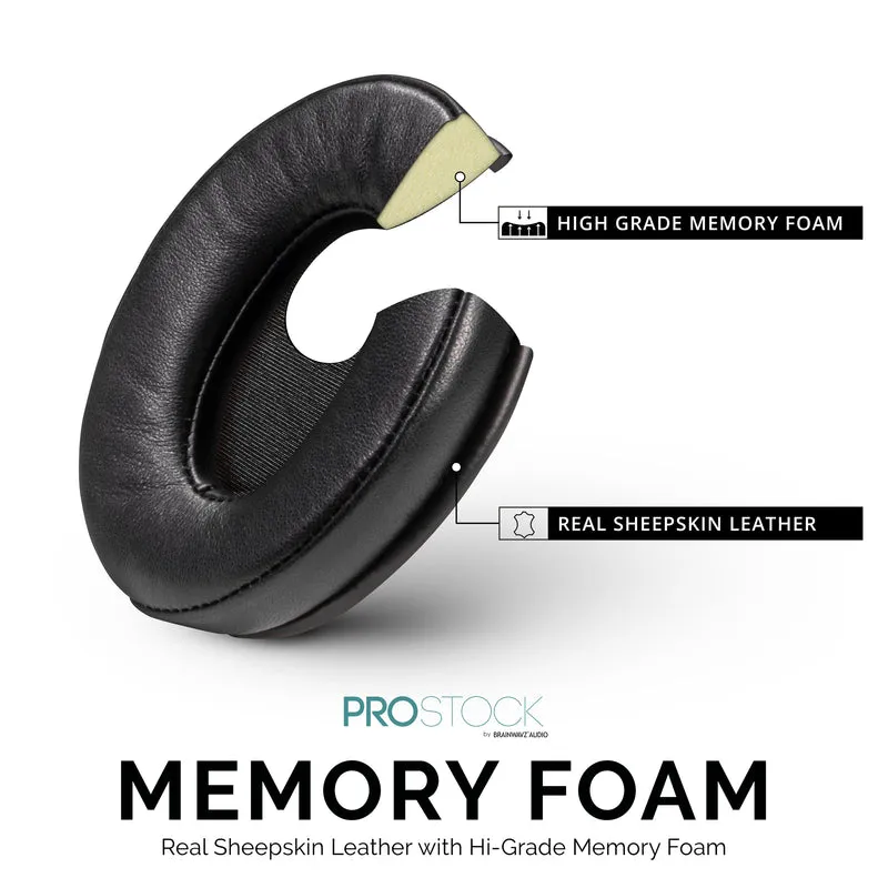 ProStock ATH M50X & M Series Coussinets de rechange - Forme personnalisée avec mousse à mémoire de forme - Cuir de mouton