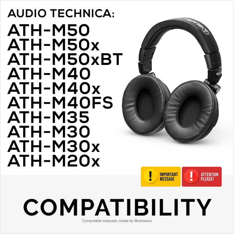 ProStock ATH M50X & M Series Coussinets de rechange - Forme personnalisée avec mousse à mémoire de forme - Hybride