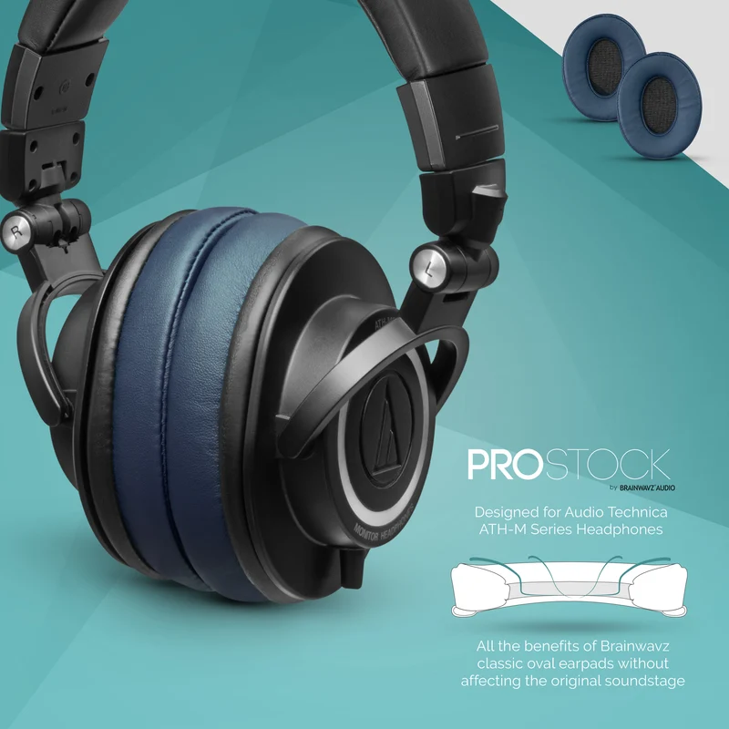 ProStock ATH M50X & M Series Coussinets de rechange - Forme personnalisée avec mousse à mémoire de forme - PU