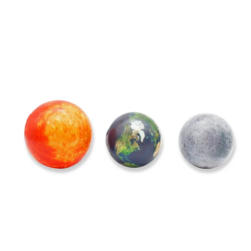 Set de balles antistress soleil, lune et terre