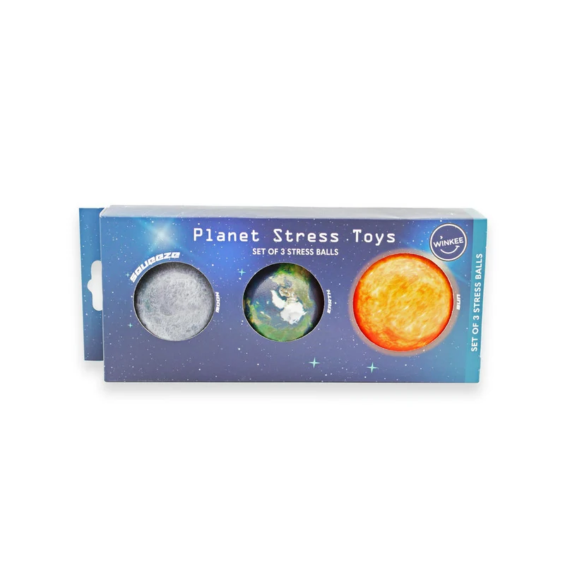 Set de balles antistress soleil, lune et terre