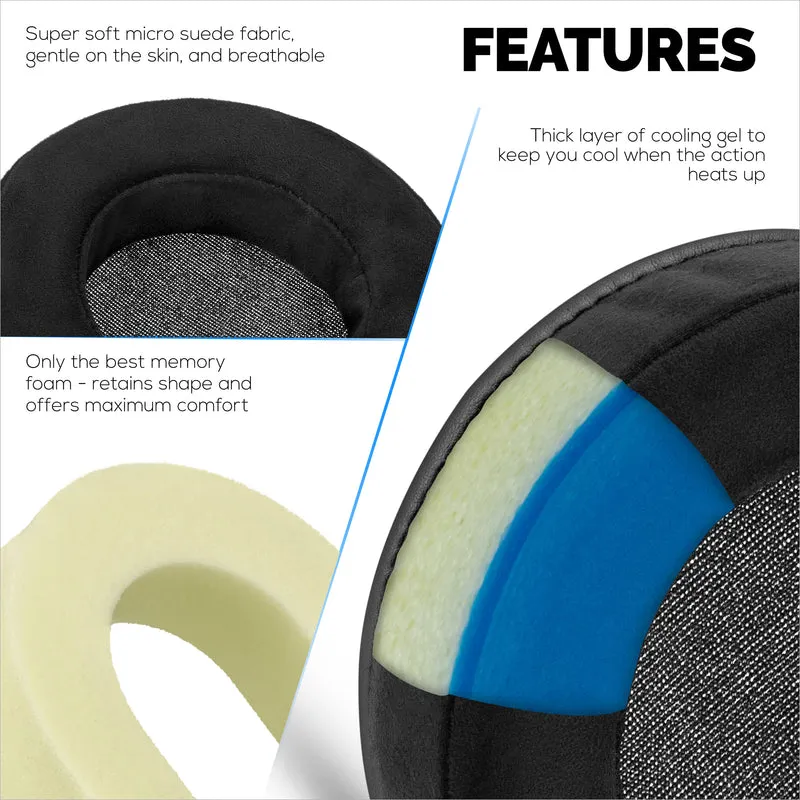 Oreillettes de jeu Brainwavz GEL - XL - Micro suède avec mousse à mémoire