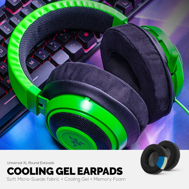 Oreillettes de jeu Brainwavz GEL - XL - Micro suède avec mousse à mémoire