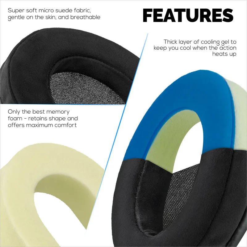 Oreillettes de jeu Brainwavz GEL - Ovales - Micro suède avec mousse à mémoire