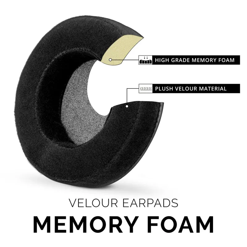 Oreillettes en mousse à mémoire de forme pour casque - Taille XL - Velours