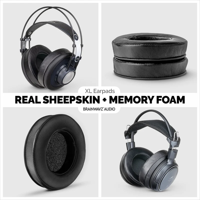 Oreillettes en mousse à mémoire de forme pour casque - Taille XL - Peau de mouton