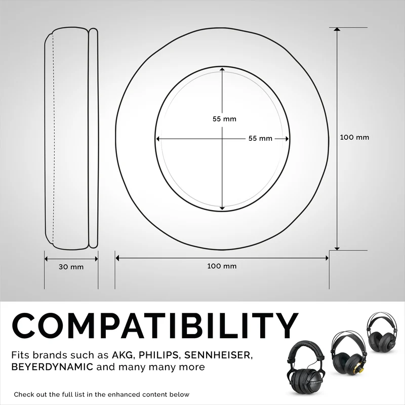 Coussinets d'oreille en mousse à mémoire de forme pour casque - ronds