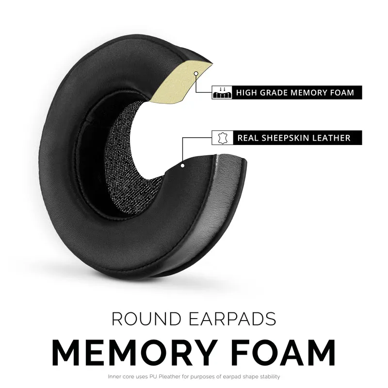 Oreillettes en mousse à mémoire de forme pour casque - rondes - cuir de mouton