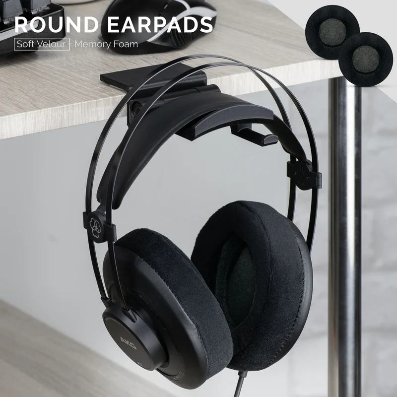 Oreillettes en mousse à mémoire de forme pour casque - rondes - velours