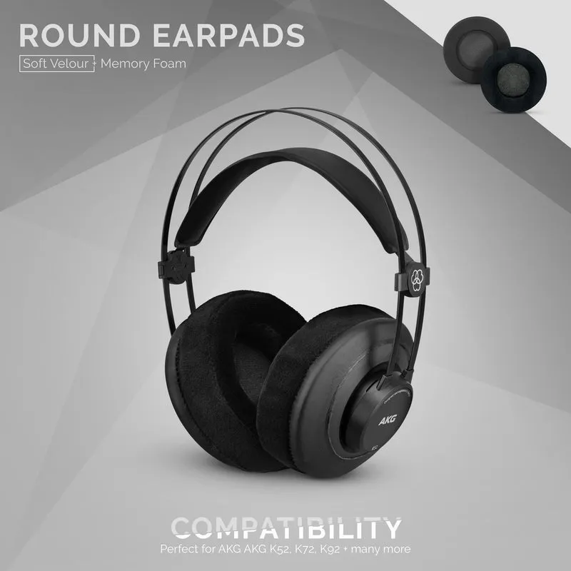 Oreillettes en mousse à mémoire de forme pour casque - rondes - velours