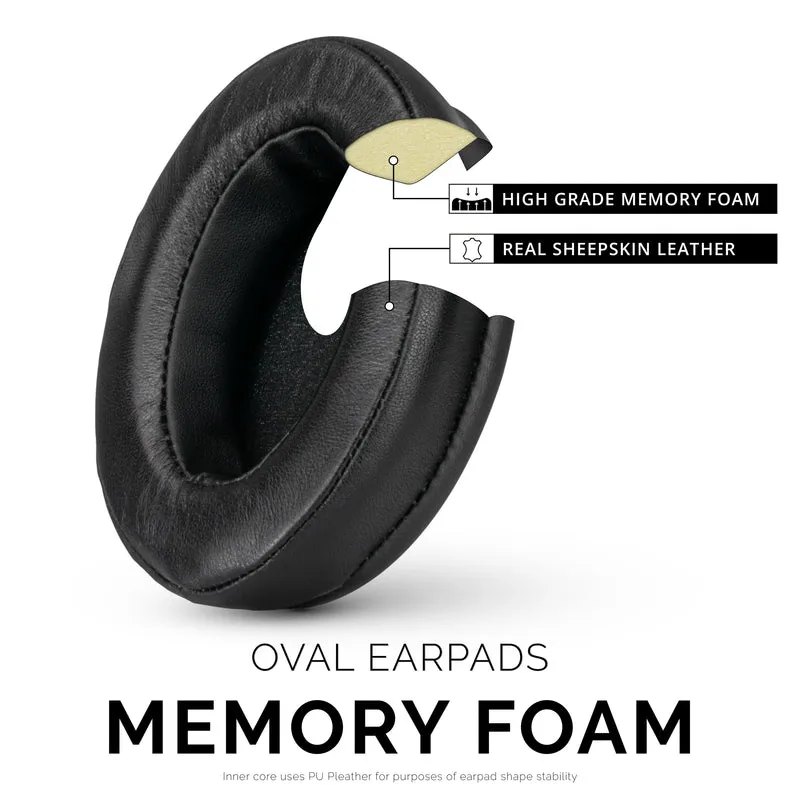 Oreillettes en mousse à mémoire de forme pour casque - Ovales - Cuir de mouton