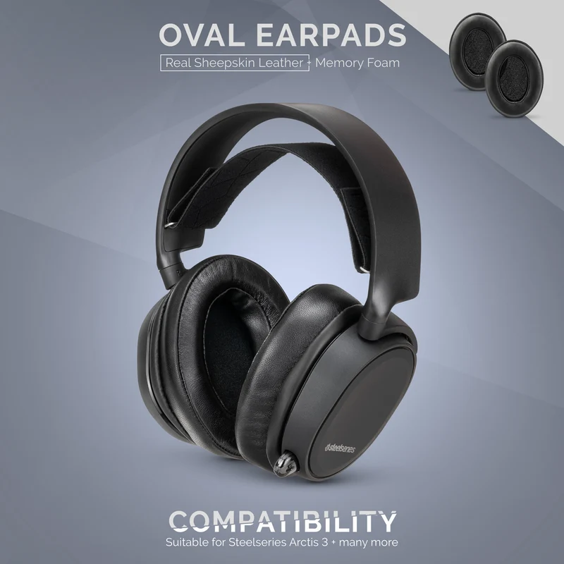 Oreillettes en mousse à mémoire de forme pour casque - Ovales - Cuir de mouton