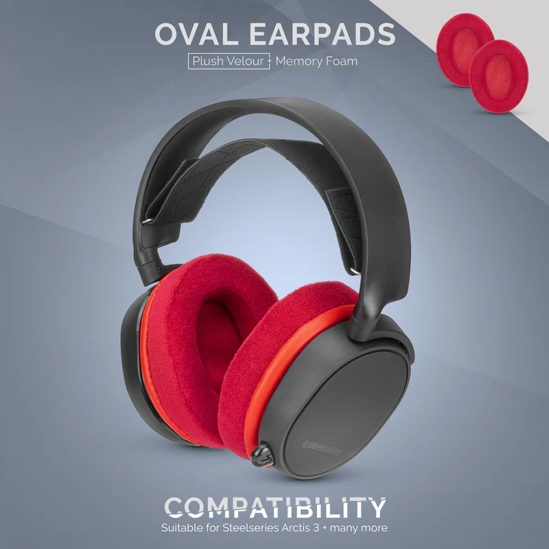Coussinets de remplacement ovales en velours - Convient à de nombreux casques
