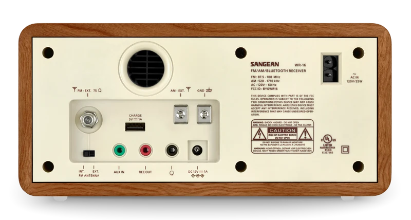 SANGEAN WR-16 | Radio de table AM / FM / AUX / Bluetooth noyer