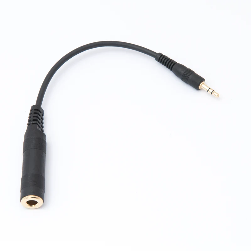 Audio Jack Adapter Cable, 0.15 m, 6.35 mm to 3.5 mm jack, gold
