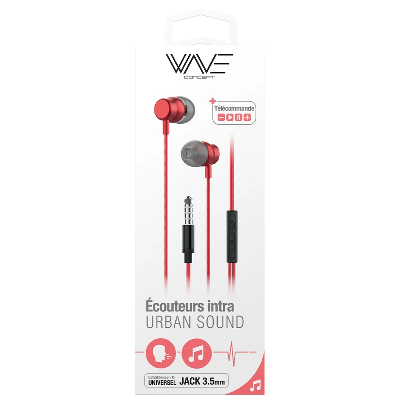ECOUTEURS FILAIRES INTRA-AURICULAIRE ALUMINIUM URBAN SOUND JACK 3,5 MM