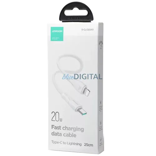 JOYROOM USB-C TO LIGHTNING CABLE 20W SURPASS SERIES FOR FAST CHARGING AND DATA TRANSFER 0.25M WHITE S-CL020A11