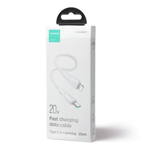 JOYROOM USB-C TO LIGHTNING CABLE 20W SURPASS SERIES FOR FAST CHARGING AND DATA TRANSFER 0.25M WHITE S-CL020A11