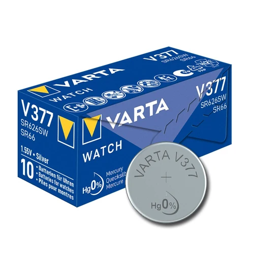 BUTTON BATTERIES V377 - BOX OF 10 BATTERY