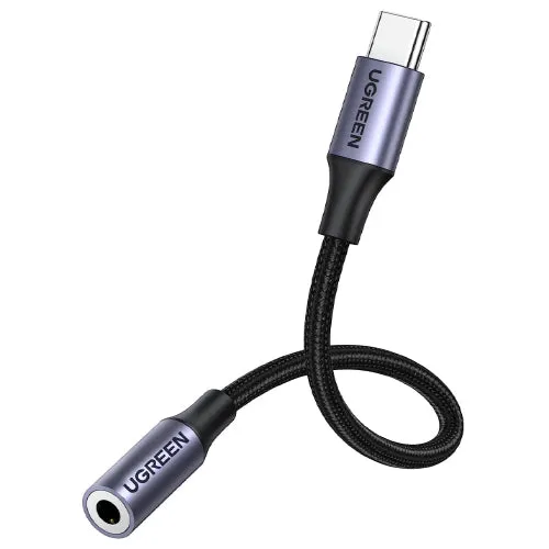 UGREEN HEADPHONE ADAPTER WITH 3.5MM MINI-JACK TO USB TYPE C 10CM GRAY