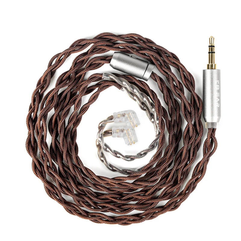 【KBEAR YUAN】 25AWG OCC Silver-Plated Cable – Cross-Braid for Balanced, Smooth & Pure IEM Sound (MMCX/2Pin/QDC, 3.5mm/4.4mm)