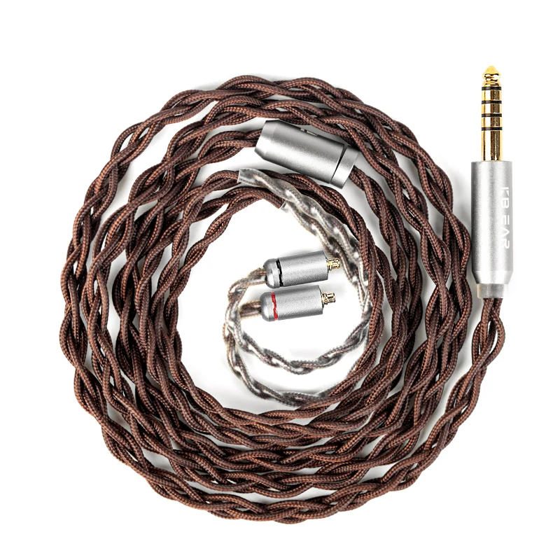 【KBEAR YUAN】 25AWG OCC Silver-Plated Cable – Cross-Braid for Balanced, Smooth & Pure IEM Sound (MMCX/2Pin/QDC, 3.5mm/4.4mm)