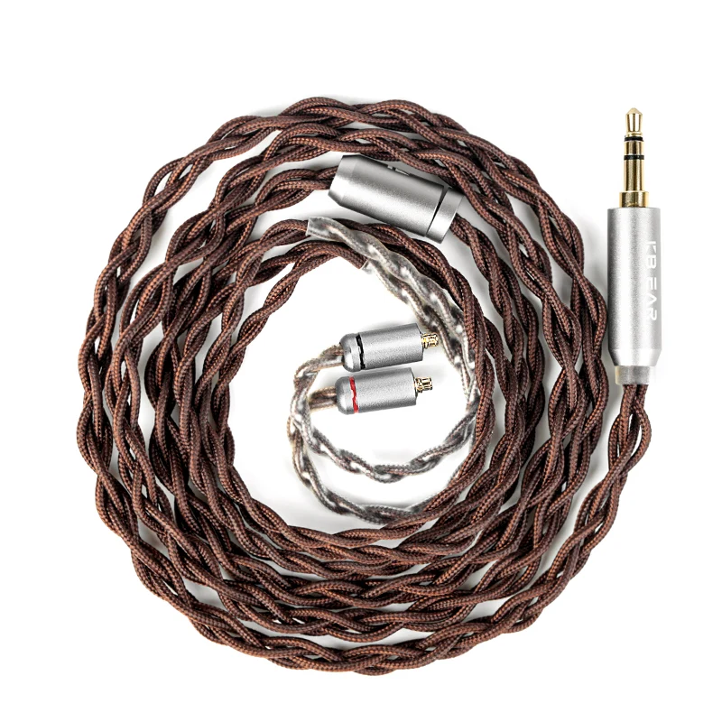 【KBEAR YUAN】 25AWG OCC Silver-Plated Cable – Cross-Braid for Balanced, Smooth & Pure IEM Sound (MMCX/2Pin/QDC, 3.5mm/4.4mm)