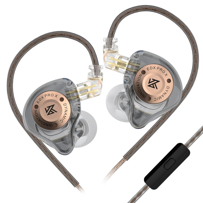 【KZ EDX PRO X 】Single Dynamic In-Ear Monitor – Super-Linear DD, 20Hz-40kHz, 0.75mm 2-Pin, Professional OFC Cable, HD Mic, Ergonomic Design