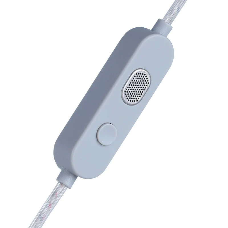 【KZ M2 Dual Microphone Type-C——Clearance】 Silver-Plated Upgrade Cable – Built-in EQ Tuner (Standard/Bass/High-Resolution Modes), 0.75mm 2-Pin, OFC Silver-Plated, Dual Omnidirectional Capacitive Mics,