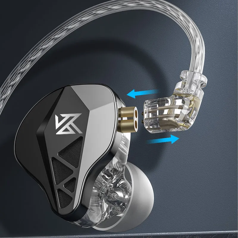 【KZ EDXS——Clearance】 Single Dynamic In-Ear Monitor – 10mm Composite Diaphragm DD, High Resolution Audio, 3D Design Metal Face Cover, 0.75mm 2-Pin, Silver-Plated Flat Cable,
