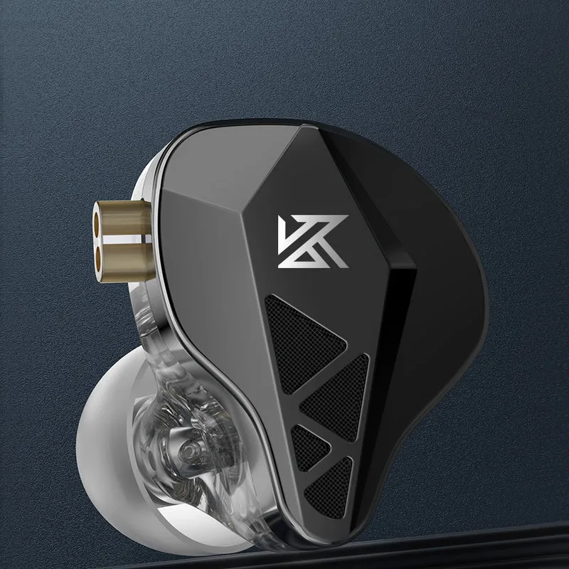 【KZ EDXS——Clearance】 Single Dynamic In-Ear Monitor – 10mm Composite Diaphragm DD, High Resolution Audio, 3D Design Metal Face Cover, 0.75mm 2-Pin, Silver-Plated Flat Cable,