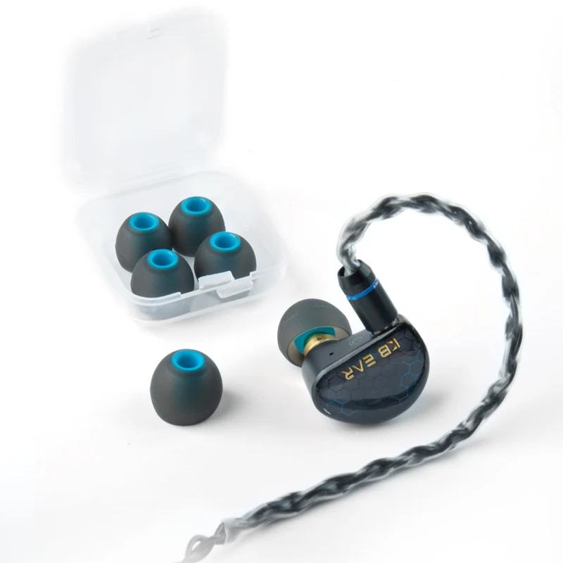 【KBEAR 4533 Blue bullet-style Silicone ear tips】 Sound-Isolating Eartips – 4.00mm Inner Diameter, Compatible with 4.00mm-5.50mm Nozzle Diameter, S/M/L Sizes