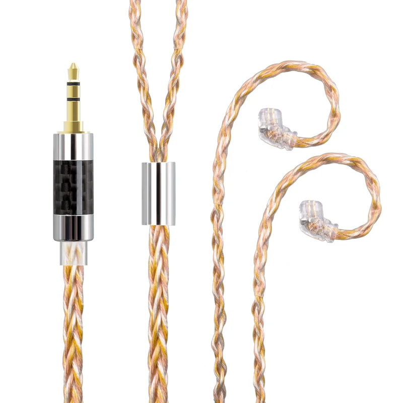 【KBEAR ST8——Clearance】4N Gold-plated & Silver-plated &OFC Hybrid Braided Cable