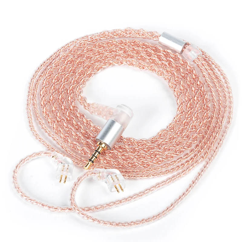 【KBEAR Reality】4 Strands 4N High-purity OFC Upgraded Cables 1.2m Long 3.5mm TFZ QDC MMCX 2PIN with mic, no mic