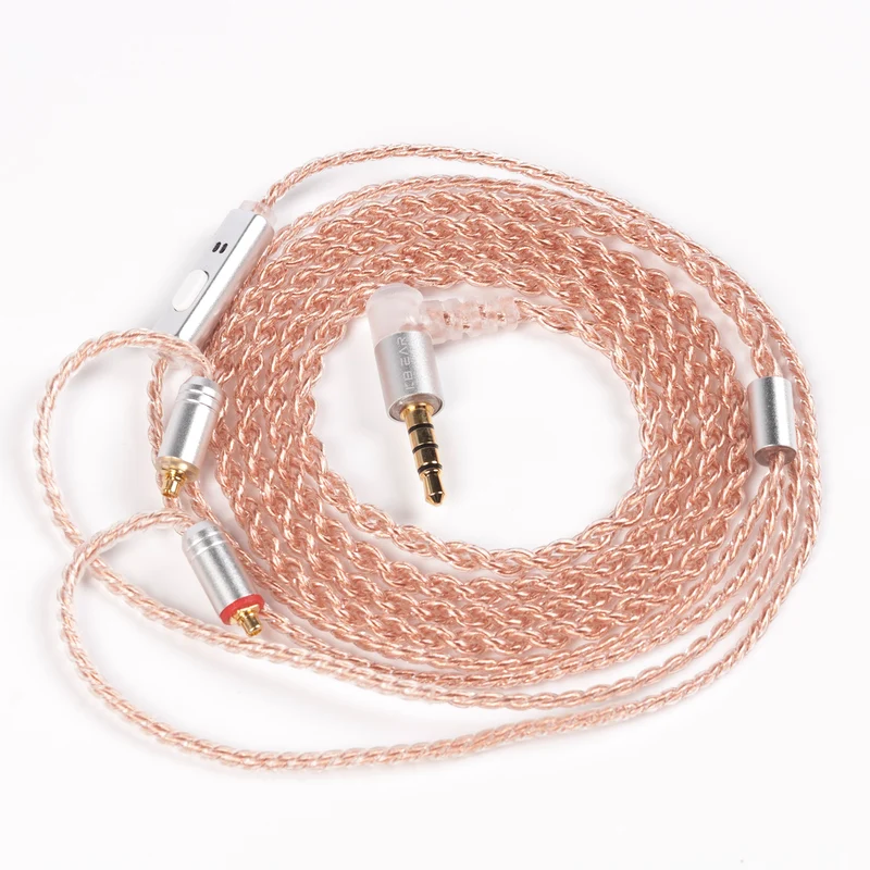 【KBEAR Reality】4 Strands 4N High-purity OFC Upgraded Cables 1.2m Long 3.5mm TFZ QDC MMCX 2PIN with mic, no mic