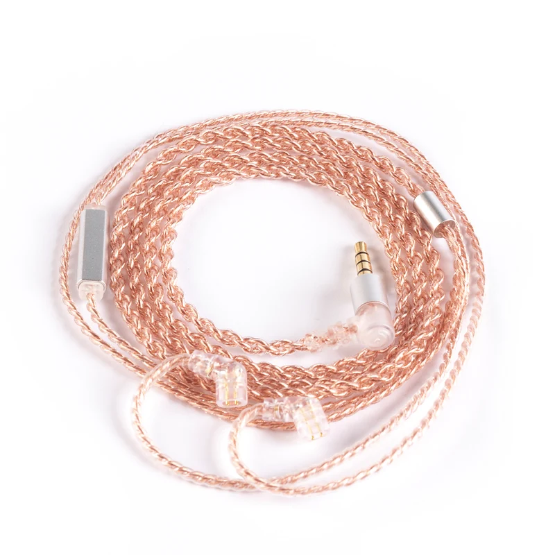 【KBEAR Reality】4 Strands 4N High-purity OFC Upgraded Cables 1.2m Long 3.5mm TFZ QDC MMCX 2PIN with mic, no mic