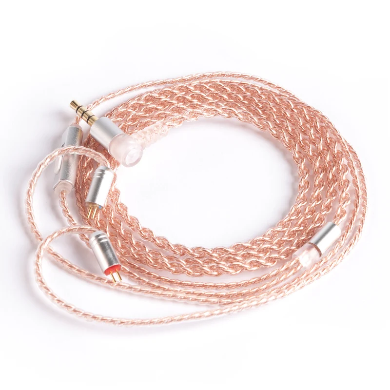【KBEAR Reality】4 Strands 4N High-purity OFC Upgraded Cables 1.2m Long 3.5mm TFZ QDC MMCX 2PIN with mic, no mic