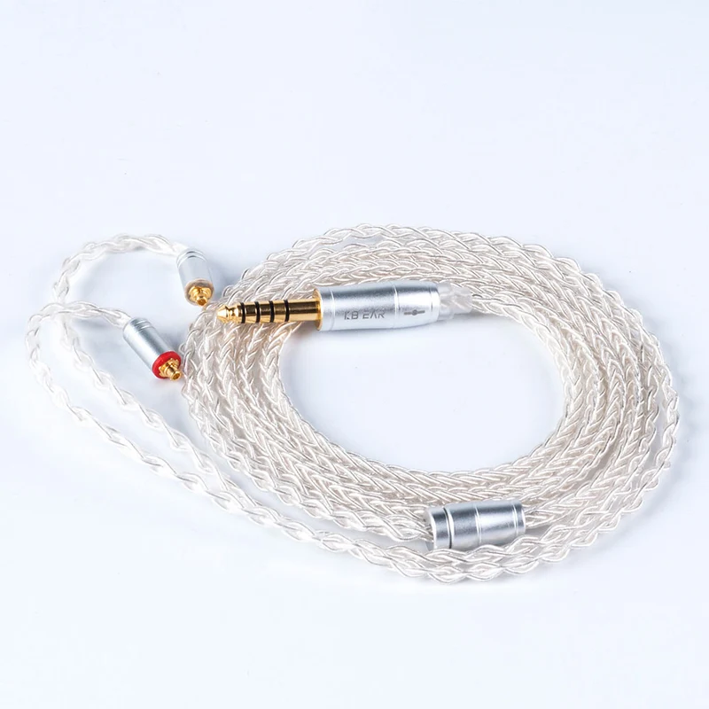 【KBEAR 4833】8 Strands OFC Silver-plated Cables, Upgraded Cables for HIFI IEM Headphones