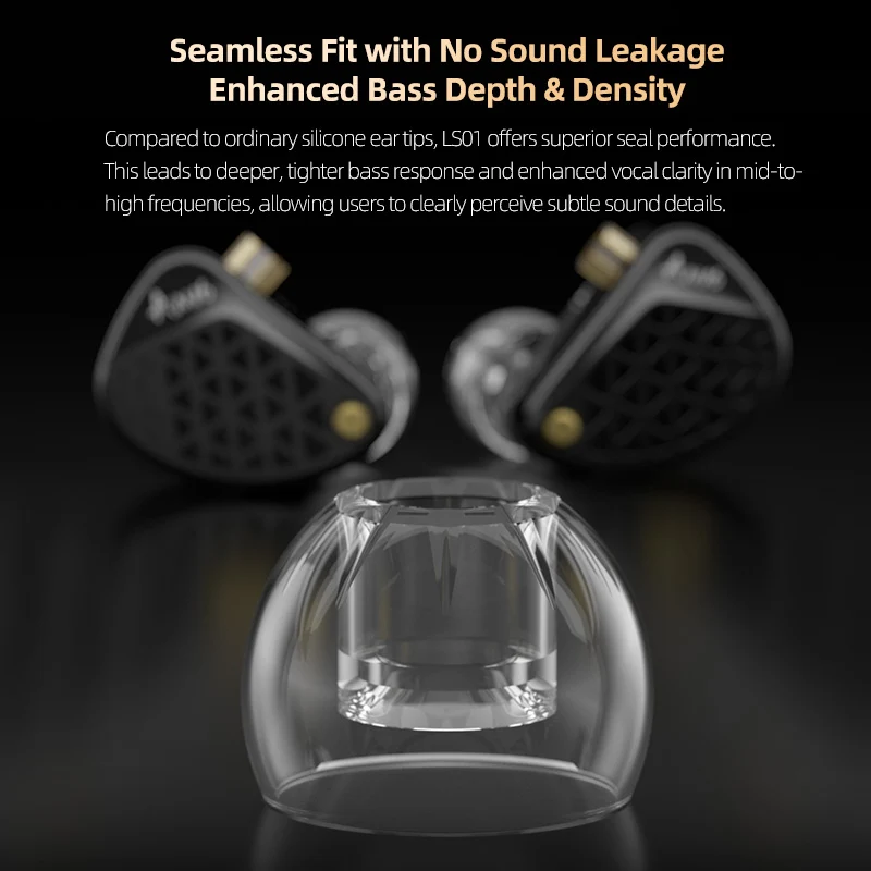 【KZ LS01】 High-Transparency Liquid Silicone Ear Tips for IEMs – Reduce Sibilance & Enhance Bass