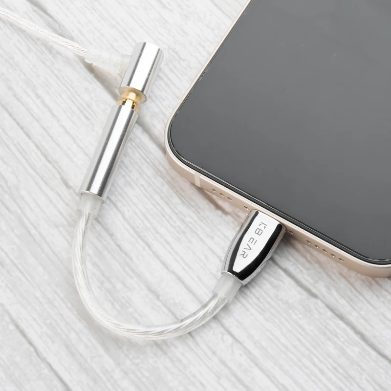 【KBEAR T1——Clearance】 Decoding Cable Electroplated high-gloss shell 4 cores of silver-plated OFC wire Thickened transparent PVC material 3.5MM headphone jack