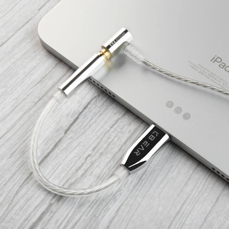 【KBEAR T1——Clearance】 Decoding Cable Electroplated high-gloss shell 4 cores of silver-plated OFC wire Thickened transparent PVC material 3.5MM headphone jack