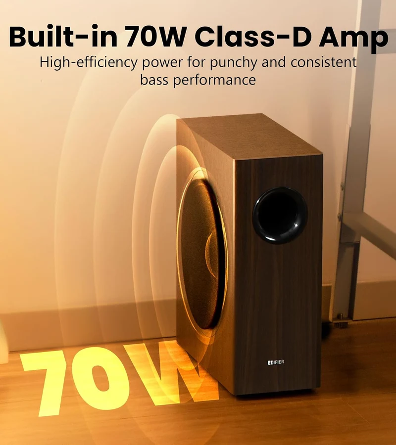 Edifier T5s 70W RMS & 8 Inch Powered Active Subwoofer